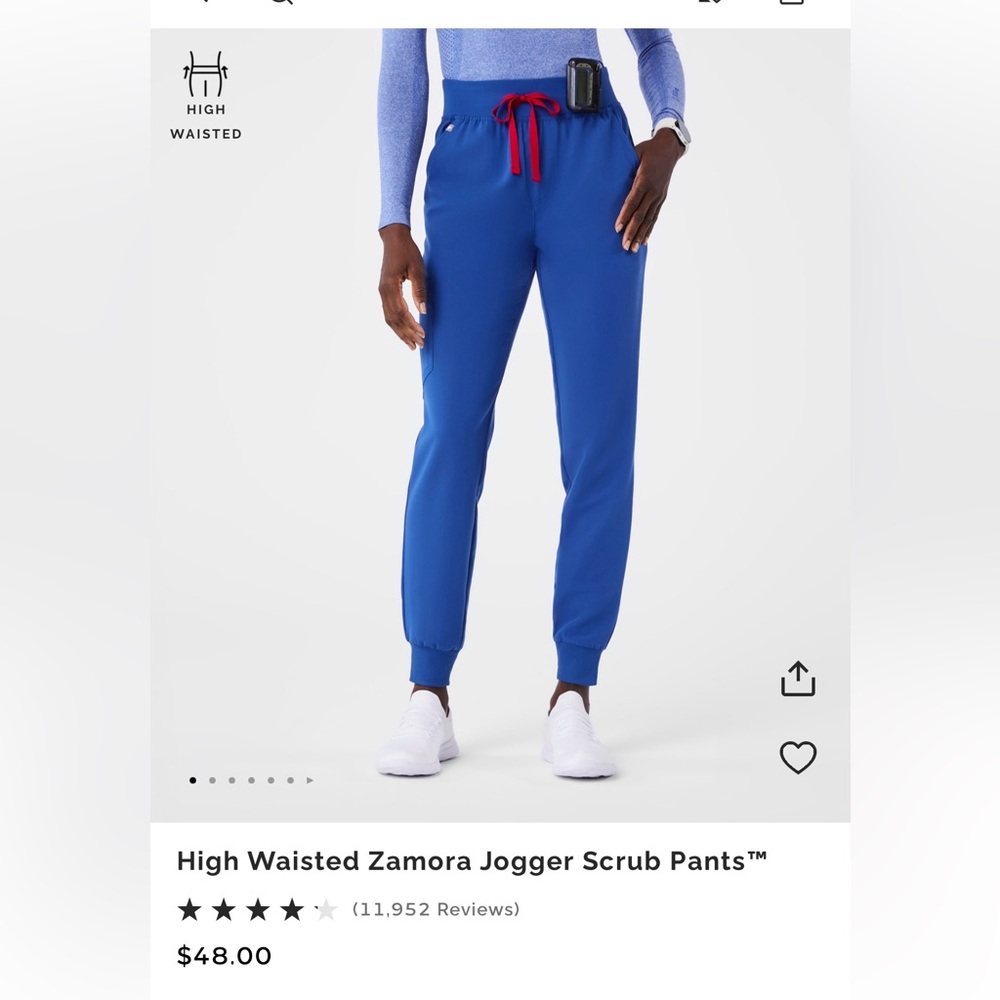 Figs Winning blue high waisted Zamora scrub pants. Medium NWOT